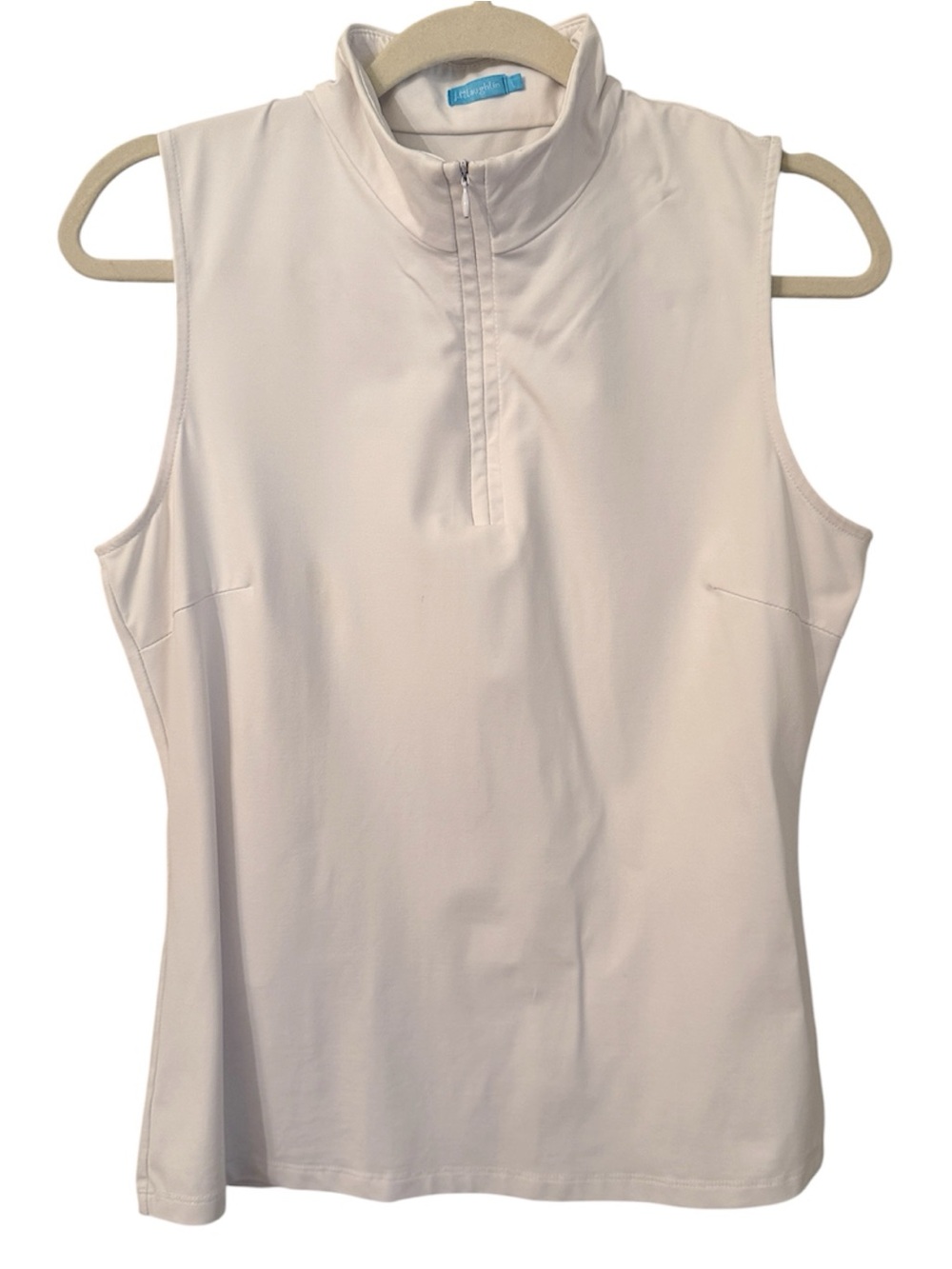 J. McLaughlin Sleeveless Golf Top White Quarter Zip Large